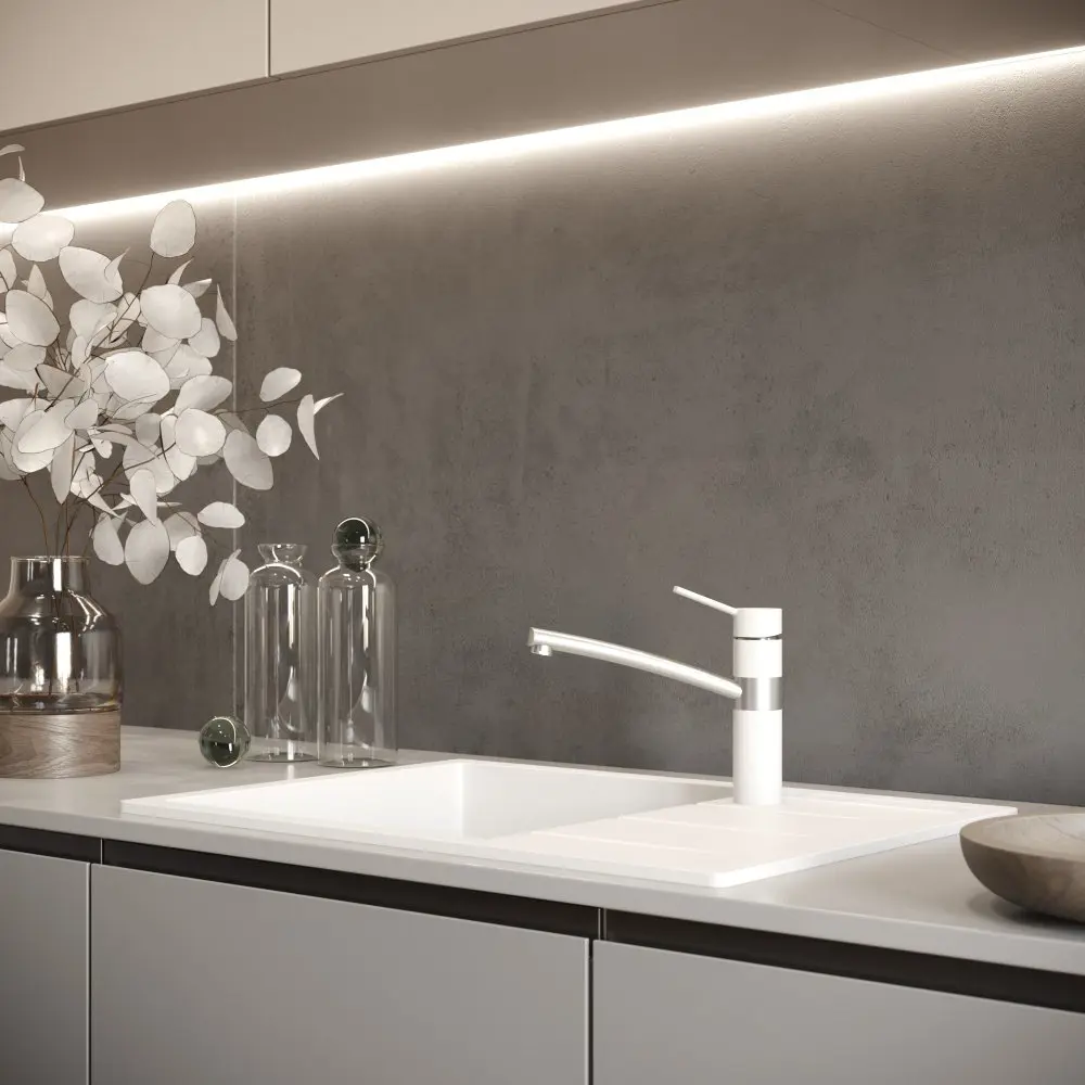 Фото 3 Смеситель для кухни однорычажный Domaci Солерно ec-3011 высота 16 см цвет белый