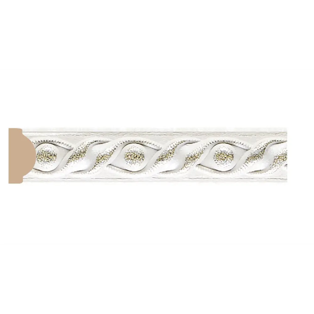 Фото Молдинг Decomaster 130-42 на стену и потолок, полистирол, цвет белый, 15x8x2000 мм