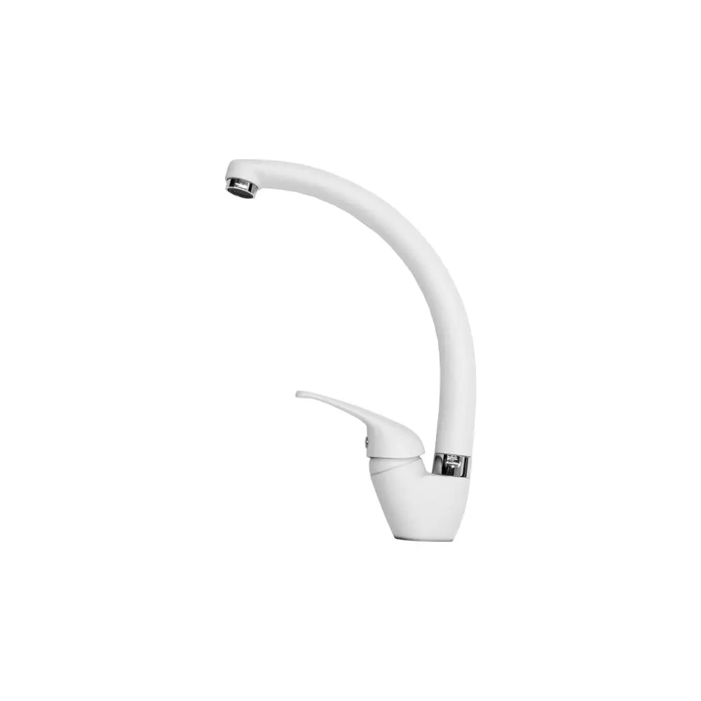 Фото Смеситель для кухни однорычажный Domaci Солерно ec-3013 высота 23.5 см цвет белый