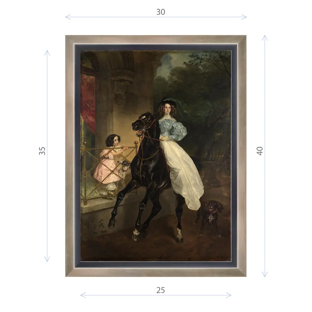 Фото Картина Карла Брюллова Всадница 1832 (Третьяковская галерея) Матовый холст в раме 40x30 см Фото Картина Карла Брюллова Всадница 1832 (Третьяковская галерея) Матовый холст в раме 40x30 см
