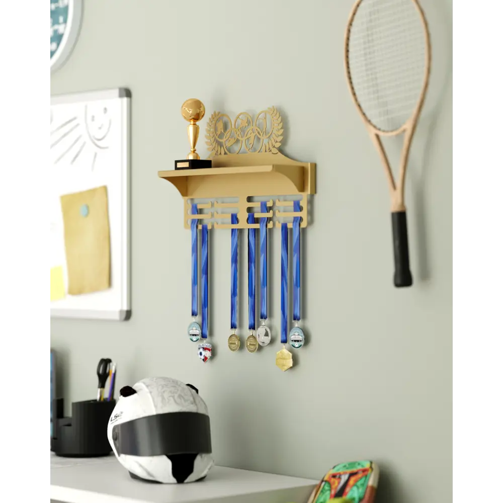 Фото 6 Настенная вешалка Tempache 45x29x11.5 см цвет золотистый