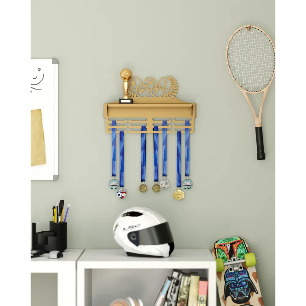 Фото 5 Настенная вешалка Tempache 45x29x11.5 см цвет золотистый