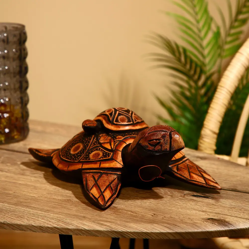 Фото Интерьерный сувенир "Черепаха" с малышом на спине 30x20x6 см Фото Интерьерный сувенир "Черепаха" с малышом на спине 30x20x6 см