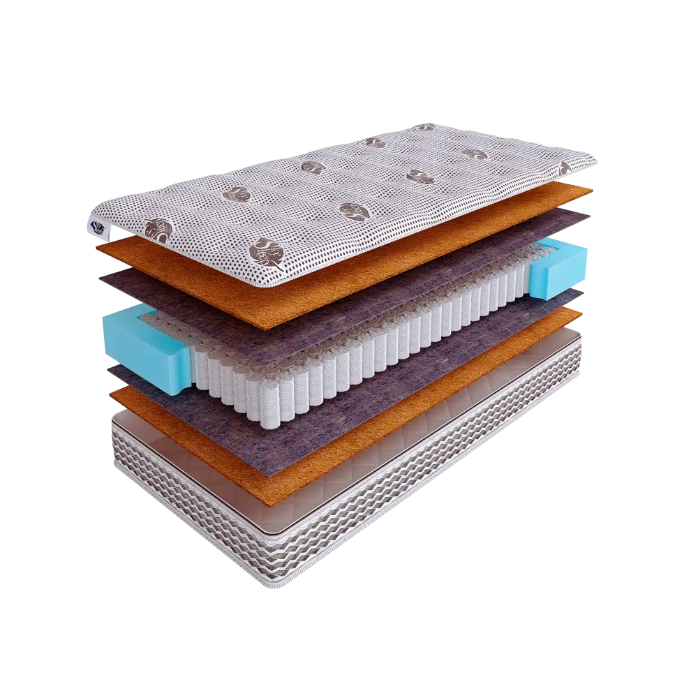 Фото Матрас SkySleep Native PRO Cocos S500 160x180 см независимый пружинный блок, двуспальный, ортопедический, жесткий, кокосовый