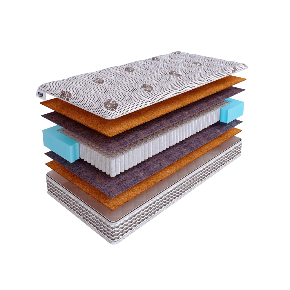 Фото Матрас SkySleep Native PRO Cocos S1000 90x210 см независимый пружинный блок, односпальный, ортопедический, жесткий, кокосовый Фото Матрас SkySleep Native PRO Cocos S1000 90x210 см независимый пружинный блок, односпальный, ортопедический, жесткий, кокосовый