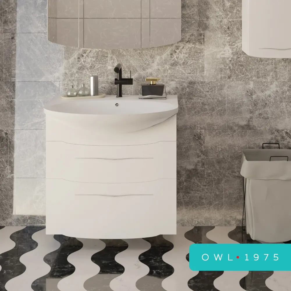 Фото 2 Тумба под раковину подвесная Owl 1975 ИМVESS75 72см цвет белый, с раковиной Фото 2 Тумба под раковину подвесная Owl 1975 ИМVESS75 72см цвет белый, с раковиной