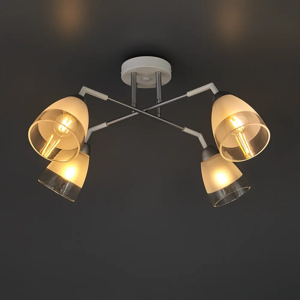 Фото 3 Люстра потолочная Jlight Fobo 3141/4C цвет белый/серебро Фото 3 Люстра потолочная Jlight Fobo 3141/4C цвет белый/серебро