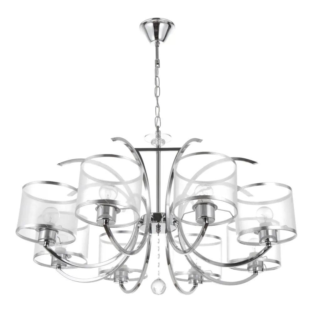 Фото Люстра потолочная BAYERLUX GZV-0035 4901111 8 ламп 16 м² цвет хром Фото Люстра потолочная BAYERLUX GZV-0035 4901111 8 ламп 16 м² цвет хром