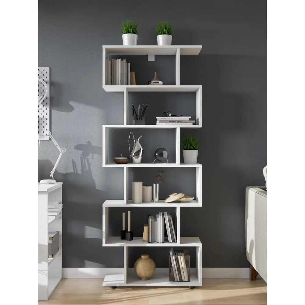 Фото 2 Стеллаж с полками Nn-мебель 71.6x175.7x24.6 см нагрузка до 3 кг ЛДСП цвет белый Фото 2 Стеллаж с полками Nn-мебель 71.6x175.7x24.6 см нагрузка до 3 кг ЛДСП цвет белый