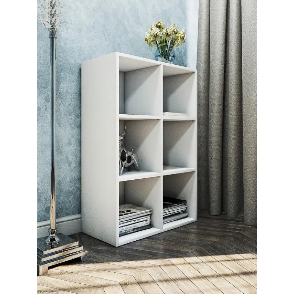 Фото 2 Стеллаж с секциями Wood&stone 65.2x99.4x33.2 см ЛДСП цвет белый нагрузка на полку до 4 кг Фото 2 Стеллаж с секциями Wood&stone 65.2x99.4x33.2 см ЛДСП цвет белый нагрузка на полку до 4 кг