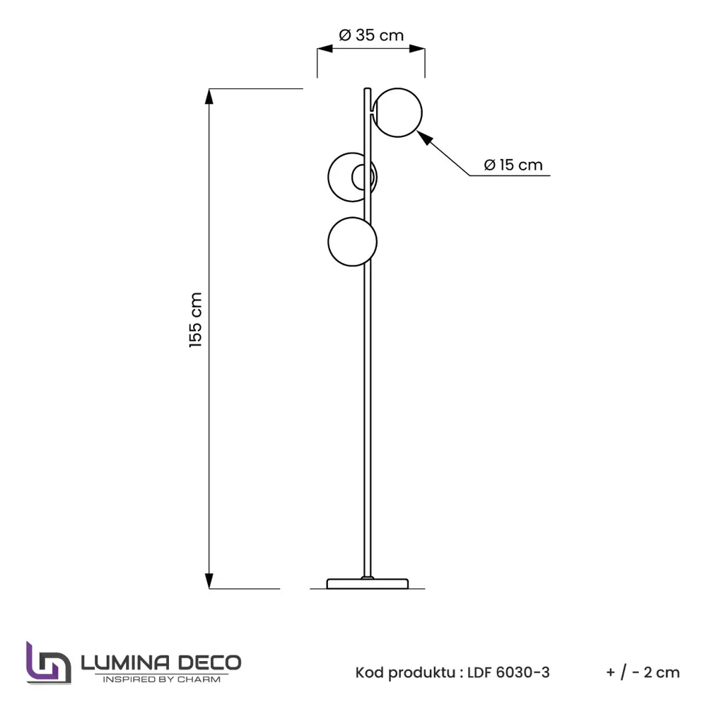 Фото 3 Торшер LUMINA DECO Fredica LDF 6030-3 GD цвет золотой Фото 3 Торшер LUMINA DECO Fredica LDF 6030-3 GD цвет золотой