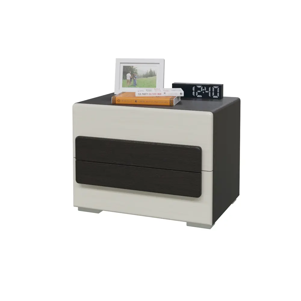 Фото Тумба прикроватная Мэри-мебель 55x42x38 см 2 ящика ЛДСП цвет венге