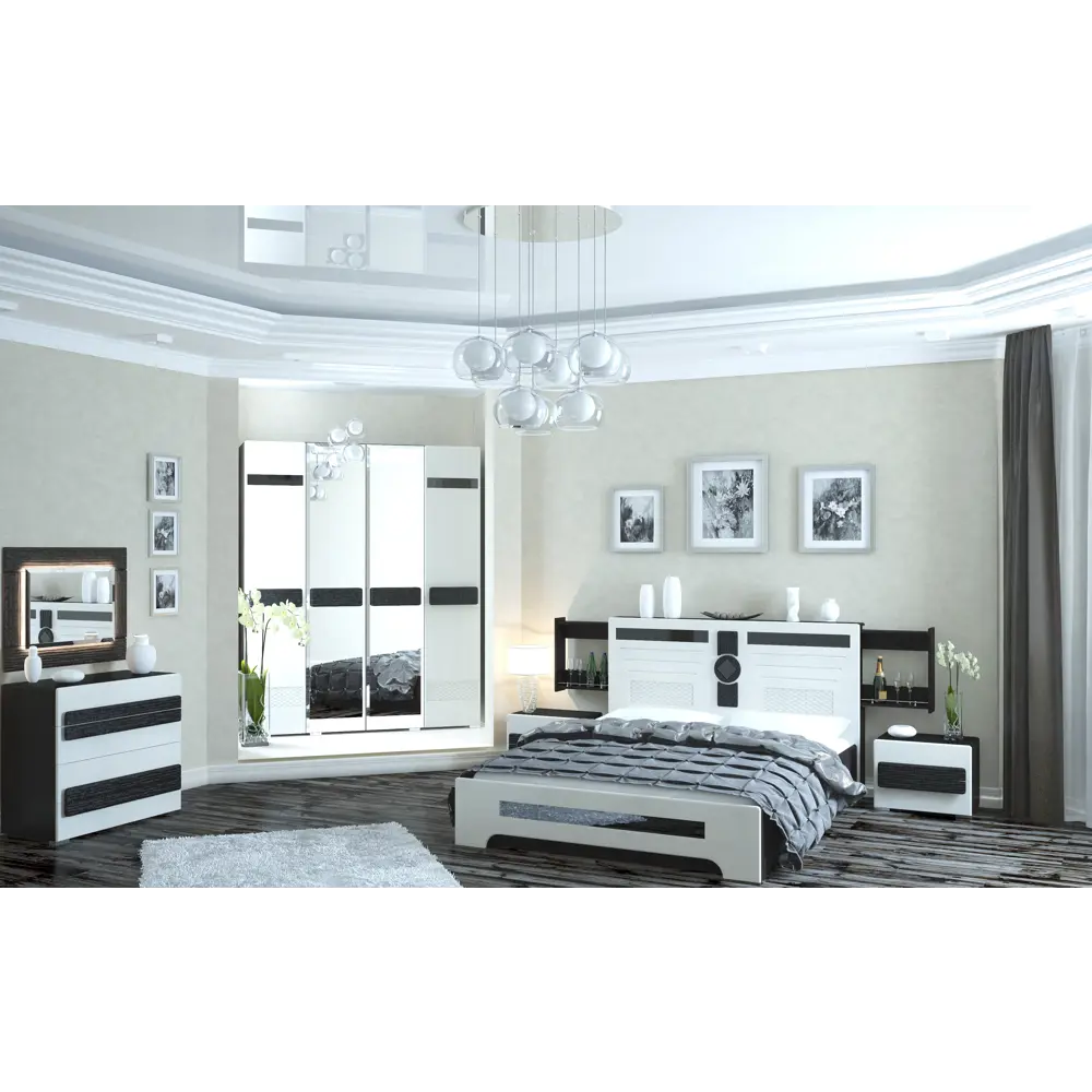 Фото 4 Тумба прикроватная Мэри-мебель 55x42x38 см 2 ящика ЛДСП цвет венге