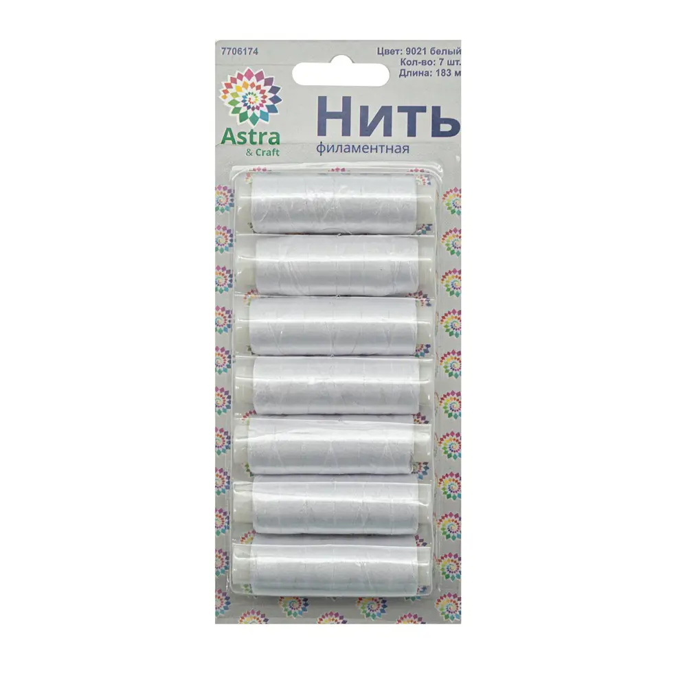 Фото 2 Филаментная нить Astra&Craft 100D/3 182.9м 7шт белый цвет Фото 2 Филаментная нить Astra&Craft 100D/3 182.9м 7шт белый цвет