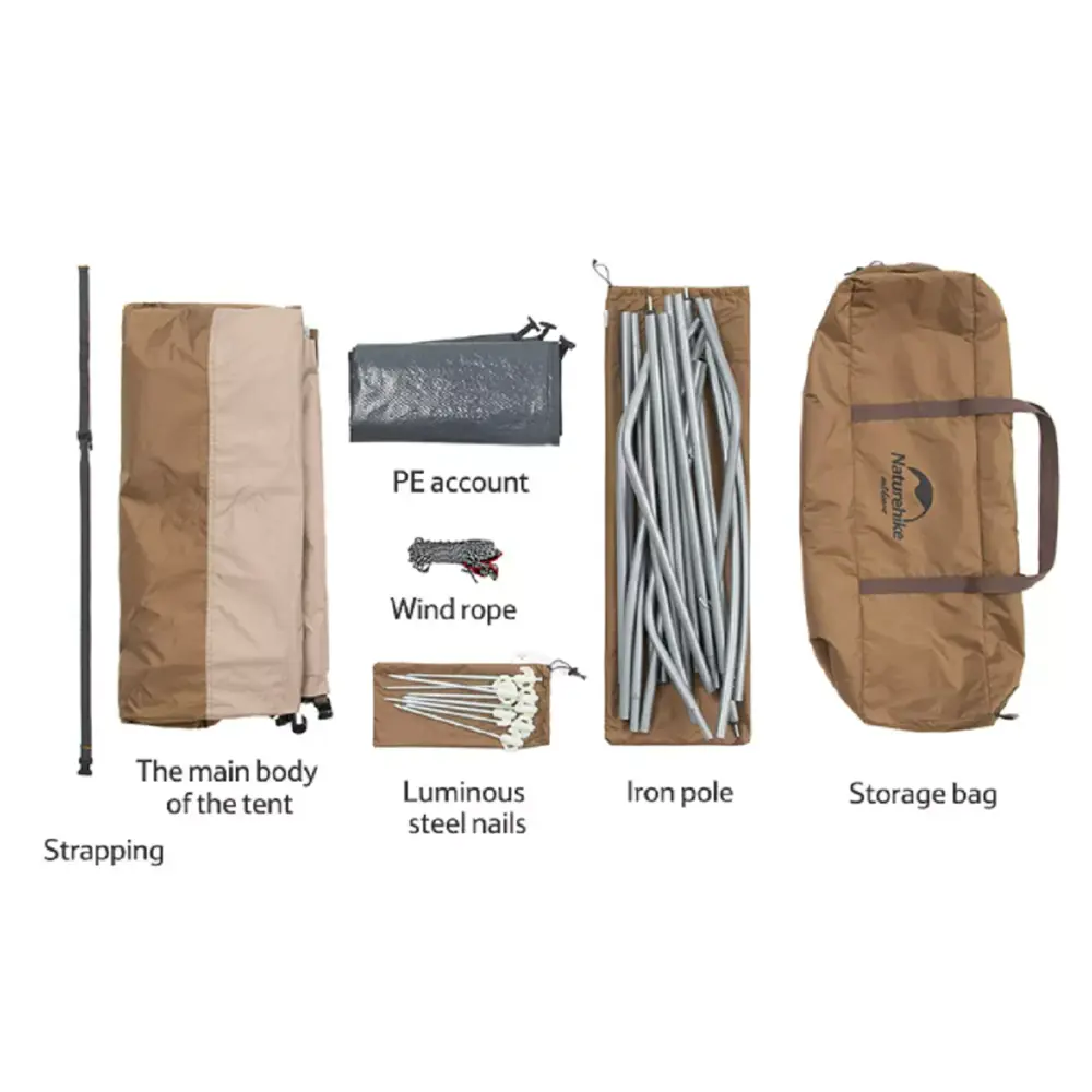 Фото 7 Палатка 1-х местная Naturehike NH21ZP005-BR бежевый