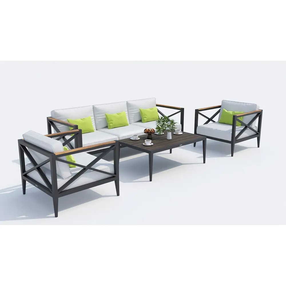 Фото 5 Садовая мебель для отдыха Ideal patio Outdoor style VERITA алюМиний бежевый:стол, диван, 2 кресла Фото 5 Садовая мебель для отдыха Ideal patio Outdoor style VERITA алюМиний бежевый:стол, диван, 2 кресла
