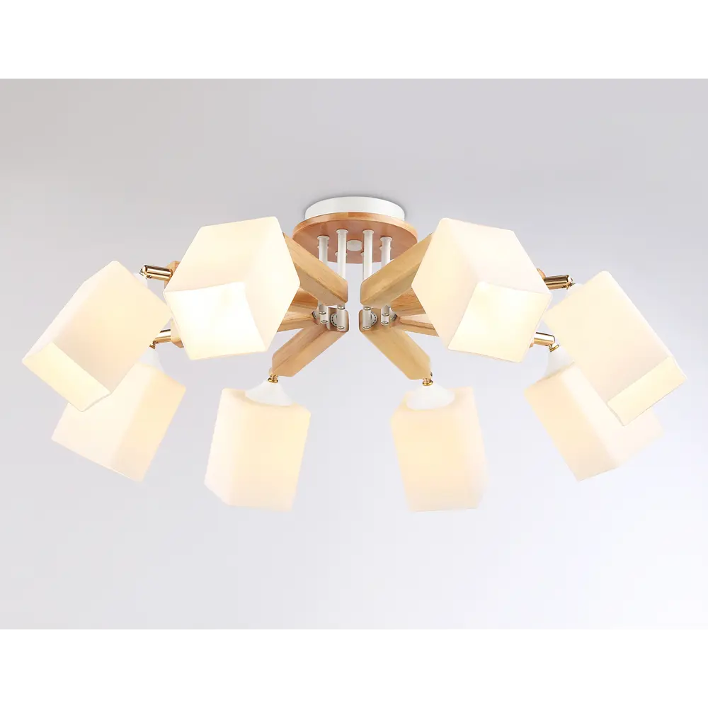 Фото 6 Светильник подвесной AMBRELLA LIGHT TR9522 8 ламп 30 м² цвет белый/золото Фото 6 Светильник подвесной AMBRELLA LIGHT TR9522 8 ламп 30 м² цвет белый/золото