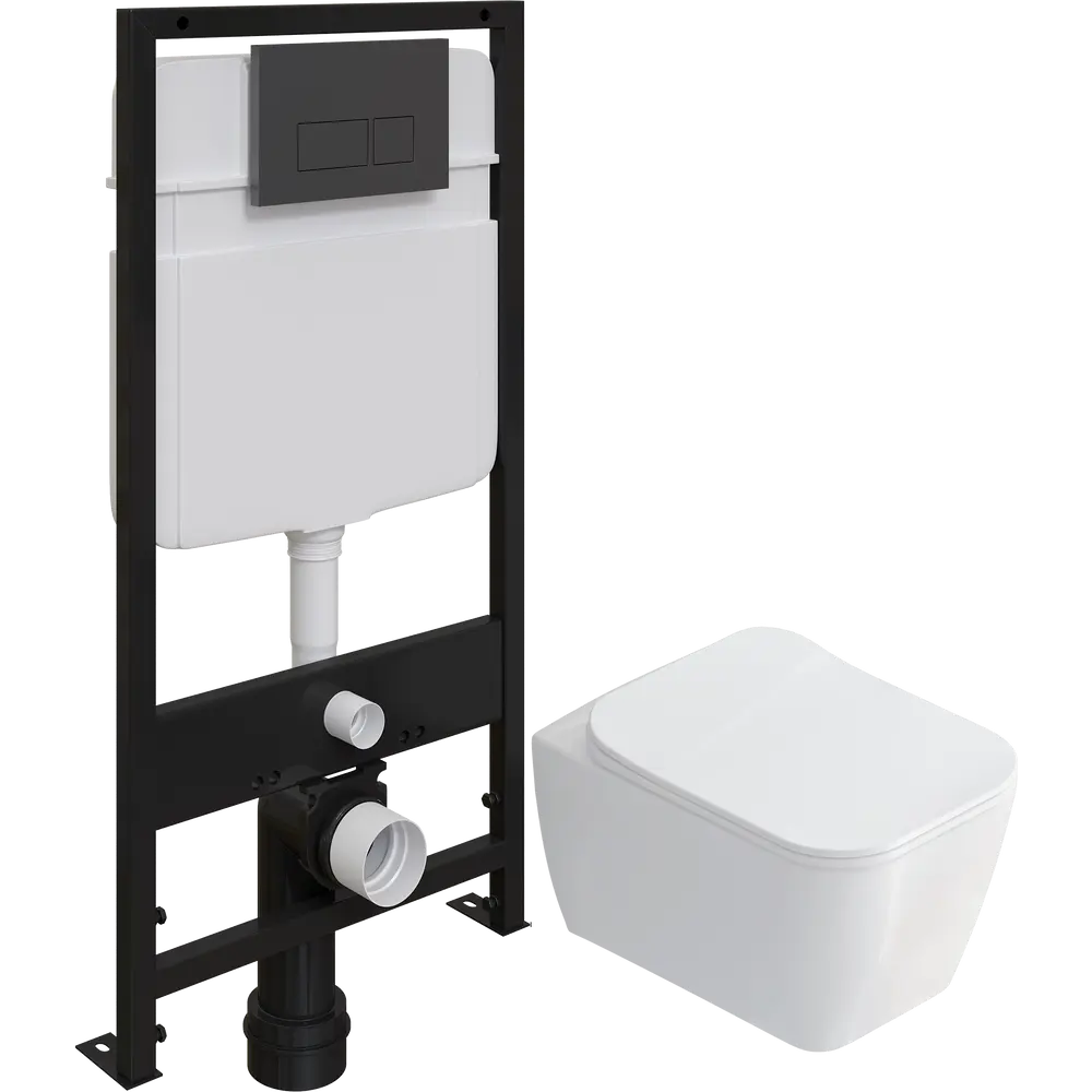 Фото Комплект инсталляция с унитазом Stworki 559971 цвет белый Фото Комплект инсталляция с унитазом Stworki 559971 цвет белый