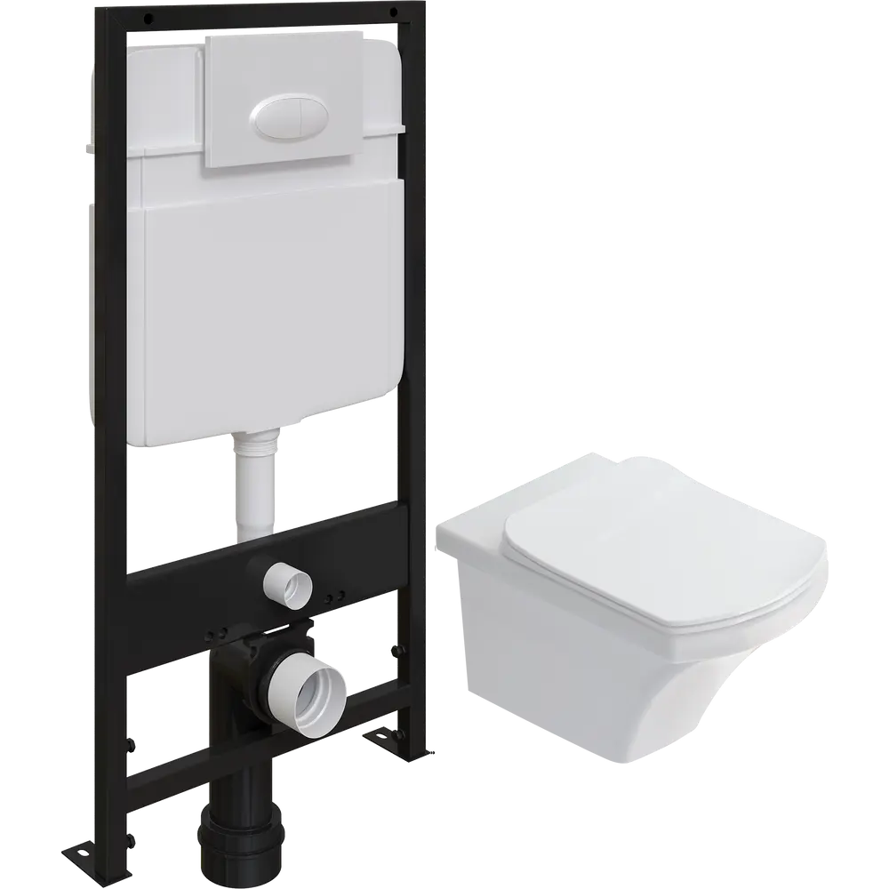 Фото Комплект инсталляция с унитазом Stworki 560235 цвет белый Фото Комплект инсталляция с унитазом Stworki 560235 цвет белый