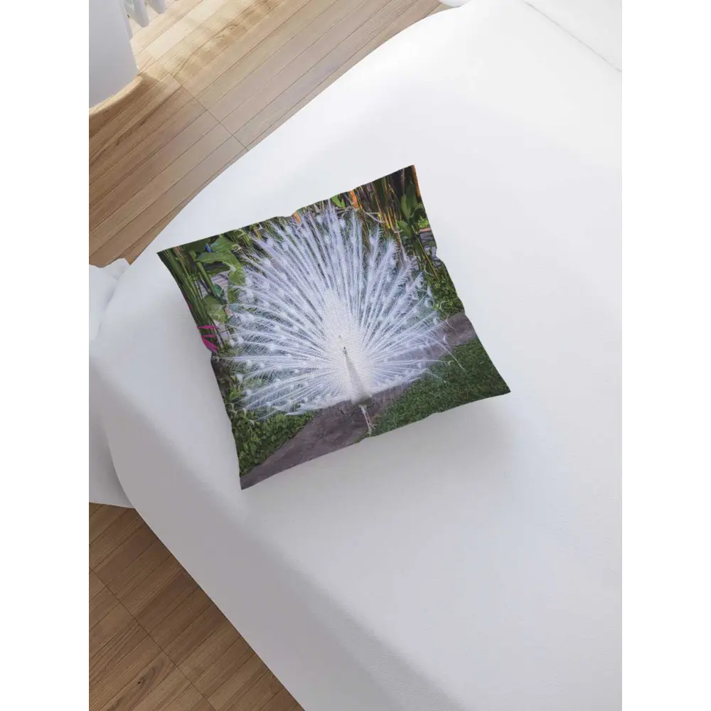 Фото 2 Наволочка декоративная Сияющий павлин 45x45см оксфорд Фото 2 Наволочка декоративная Сияющий павлин 45x45см оксфорд