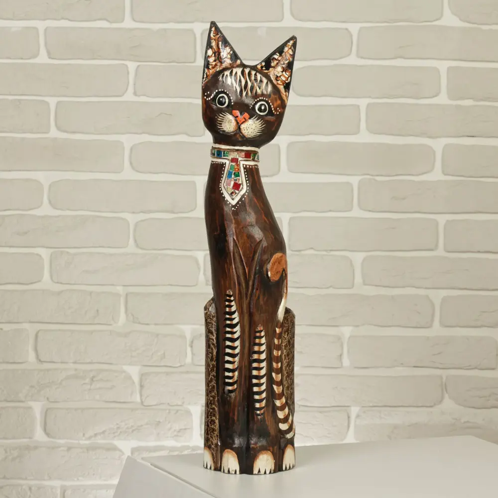 Фото Фигурка сувенирная Simaland "Кошка в галстуке из мозаики" 60x12x6 см