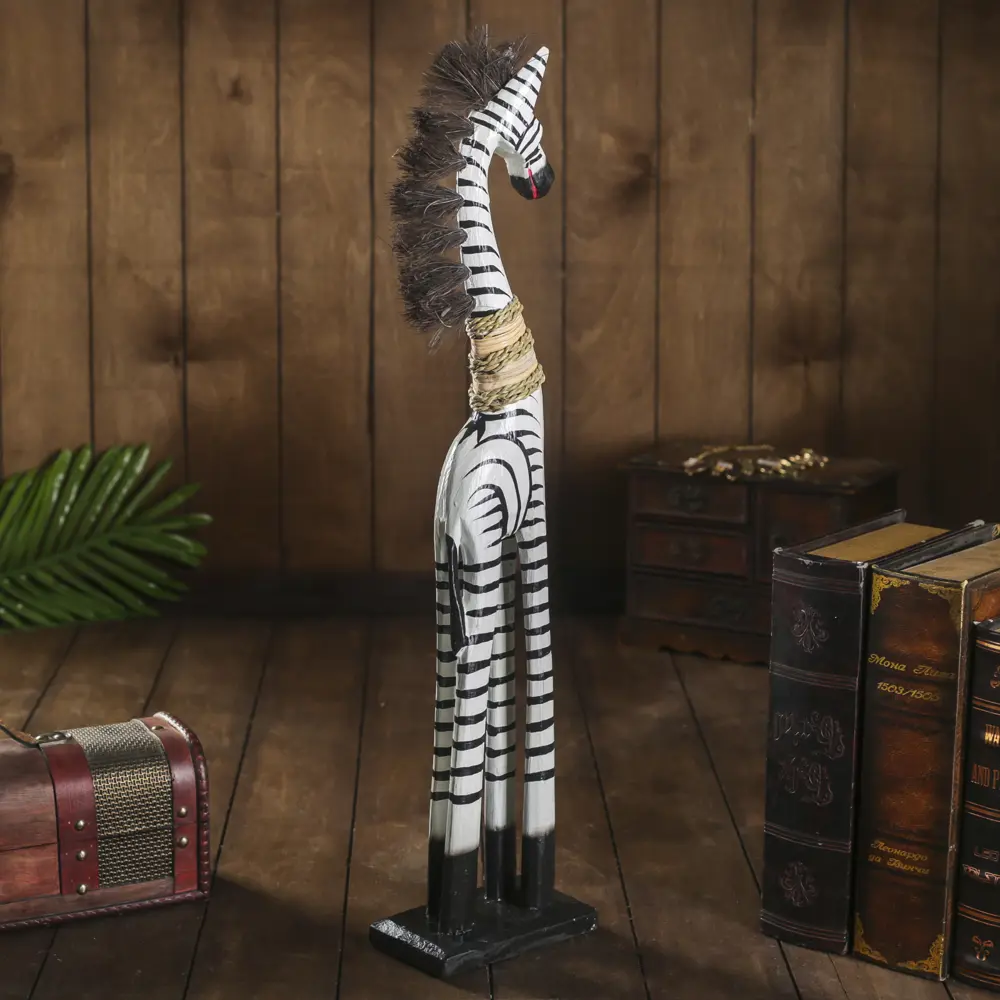 Фото 3 Фигурка сувенирная Simaland "Зебра с пышной гривой" высота 60 см