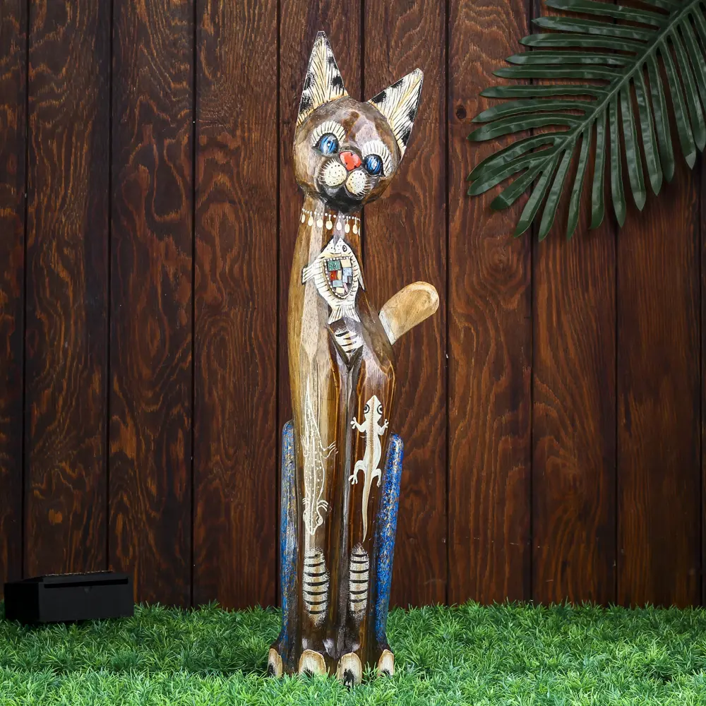 Фото Фигурка сувенирная Simaland "Кошка морская с рыбкой и ящерками" 60x12x6 см Фото Фигурка сувенирная Simaland "Кошка морская с рыбкой и ящерками" 60x12x6 см