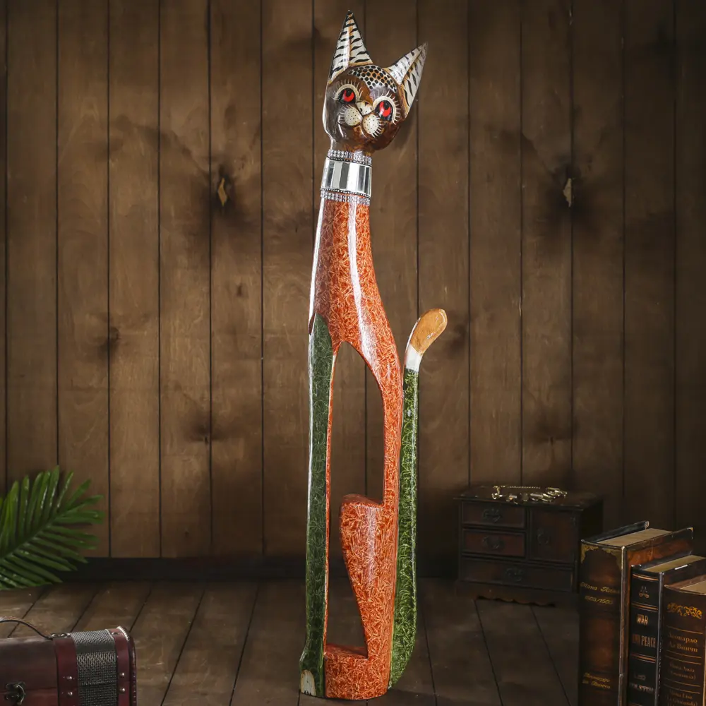 Фото Фигурка сувенирная Simaland "Кошка в зеркальном ошейнике" 100x16x7 см Фото Фигурка сувенирная Simaland "Кошка в зеркальном ошейнике" 100x16x7 см