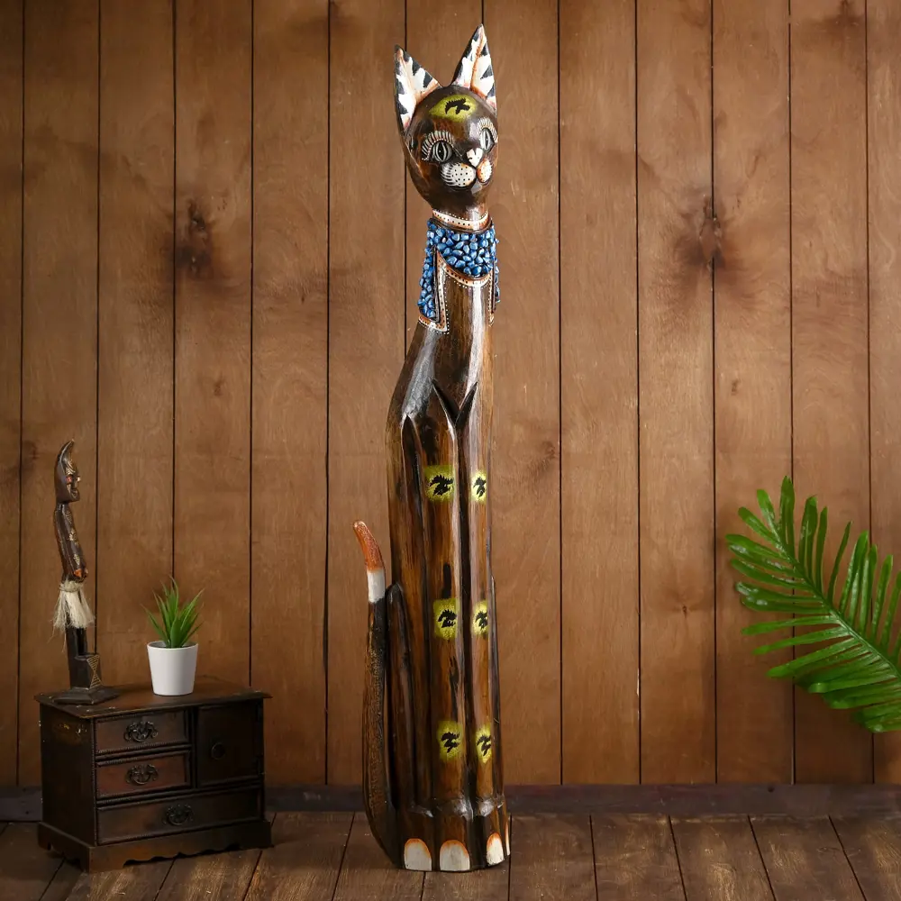 Фото Фигурка сувенирная Simaland "Кошка голубой нагрудничек" высота 100 см Фото Фигурка сувенирная Simaland "Кошка голубой нагрудничек" высота 100 см