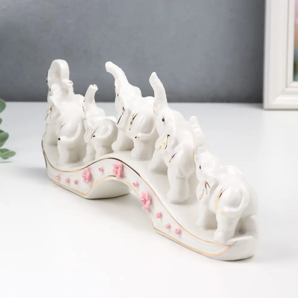 Фото 4 Фигурка сувенирная Simaland Пять слонов на дуге 10.5x29.5x5 см