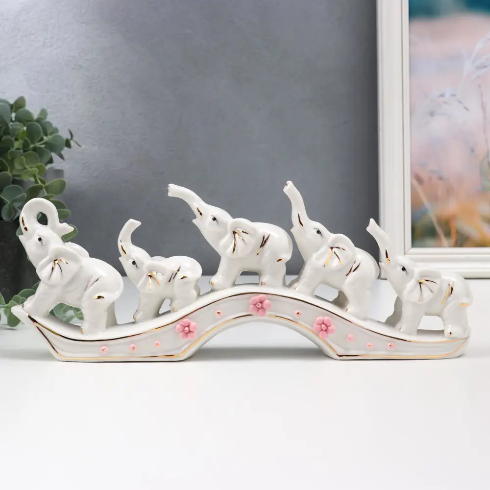 Фото 2 Фигурка сувенирная Simaland Пять слонов на дуге 10.5x29.5x5 см