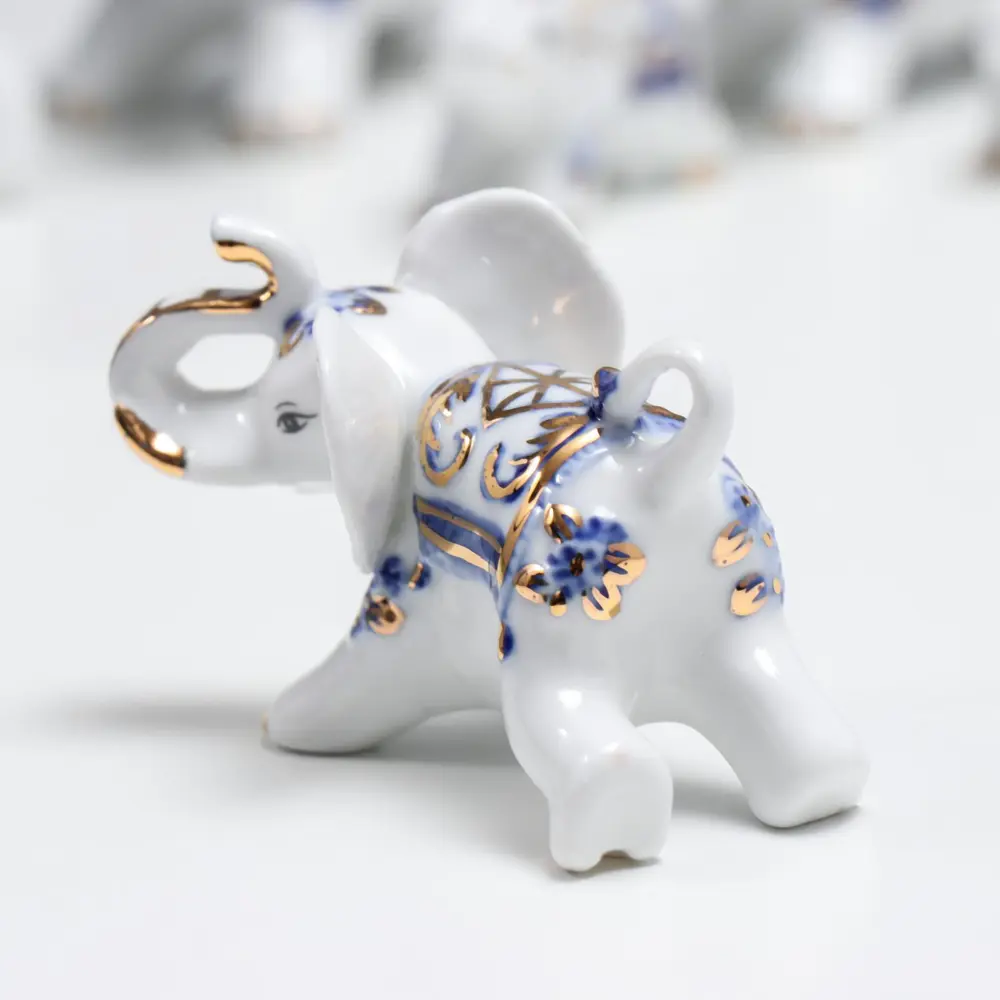 Фото 7 Фигурка сувенирная Simaland Слоны с синей росписью набор 7 шт. высота= 11 см 31.5x23.5 см