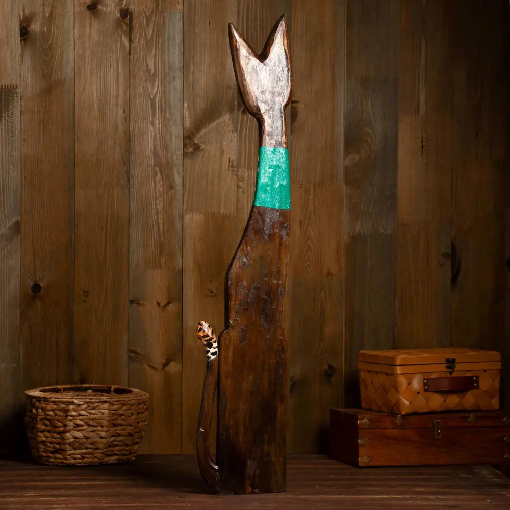 Фото 2 Фигурка сувенирная Simaland "Кошка с пятнистыми ушками" 8x23x100 см