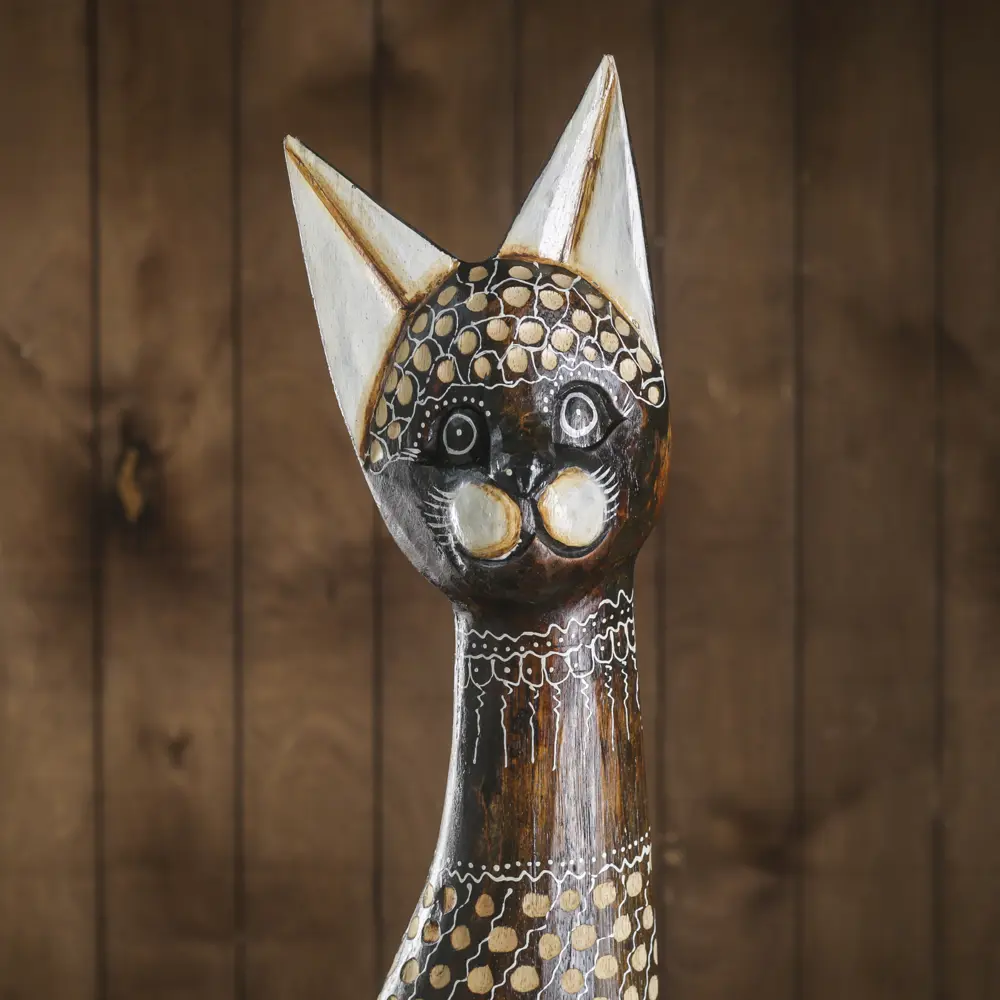 Фото 4 Фигурка сувенирная Simaland Кошка с пятнышками и цветочками 7.5x15x100 см