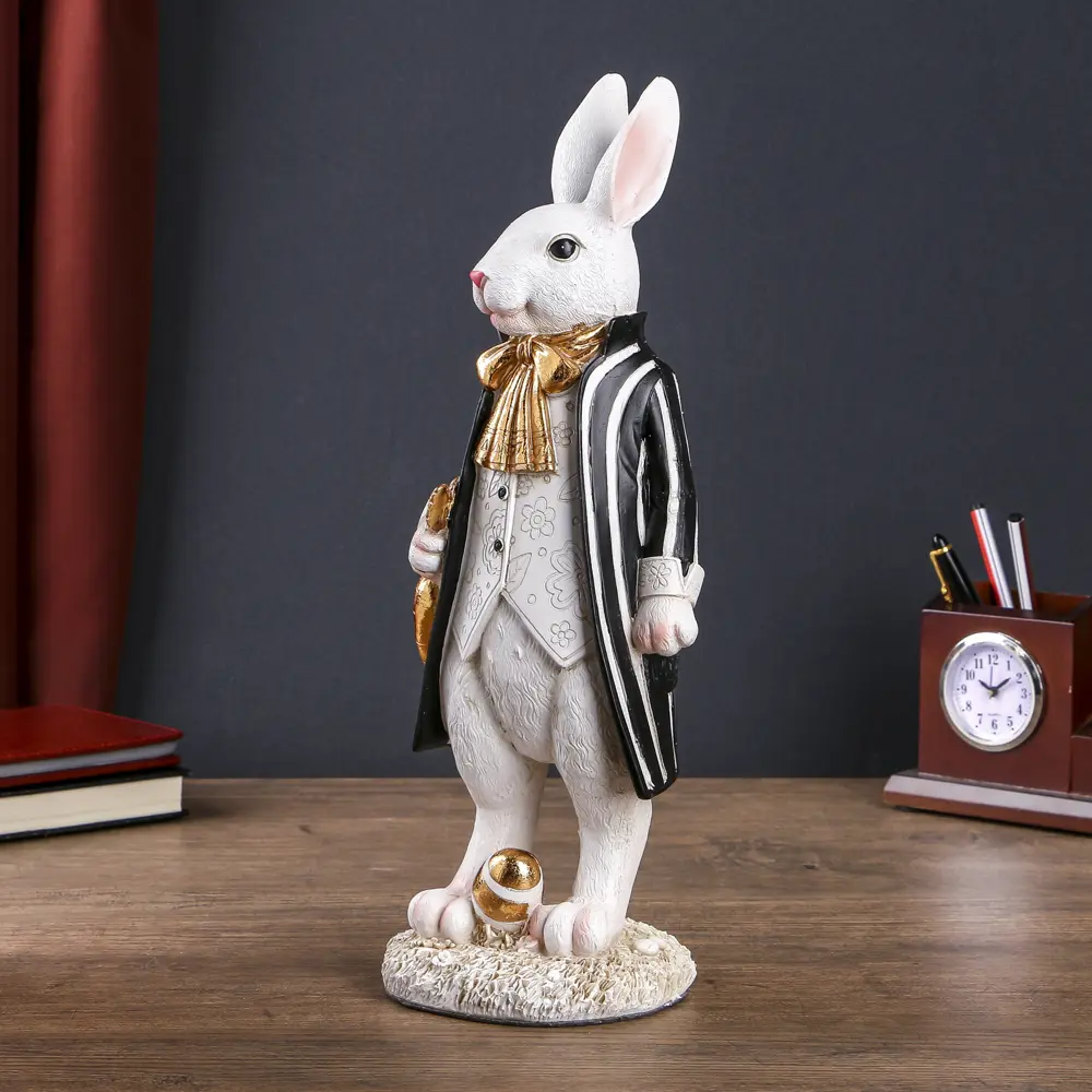 Фото 3 Фигурка сувенирная Simaland Заяц-придворный паж с морковкой 36.5x12x11 см
