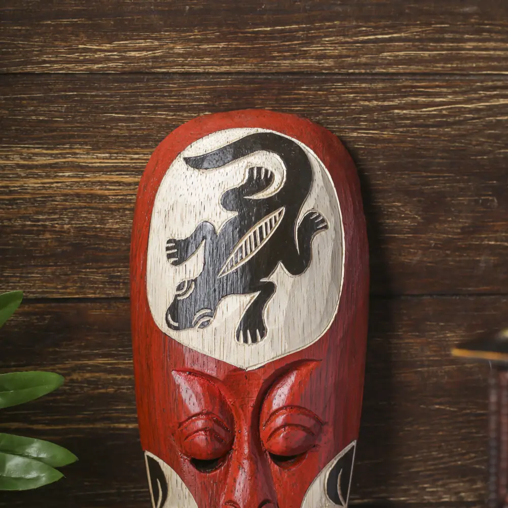 Фото 3 Панно-маска настенная Simaland "Абориген розовый с ящерицей" 2x10x25 см Фото 3 Панно-маска настенная Simaland "Абориген розовый с ящерицей" 2x10x25 см