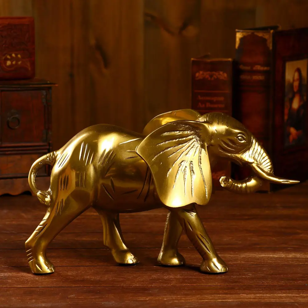 Фото 2 Фигурка сувенирная Simaland Слон 32.4x10.2x20.3 см (латунное покрытие) Фото 2 Фигурка сувенирная Simaland Слон 32.4x10.2x20.3 см (латунное покрытие)