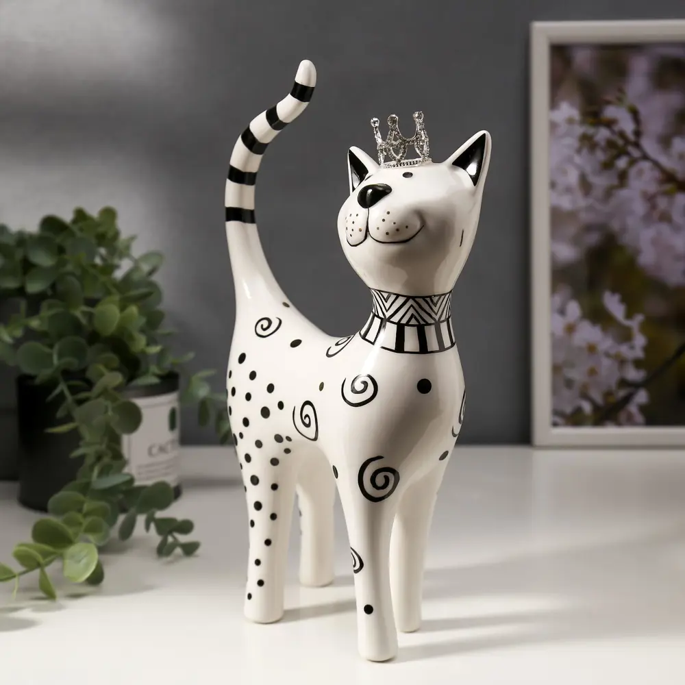 Фото 2 Фигурка сувенирная Simaland "Кошечка в короне узорная" бело-чёрная с золотом 23.5x6.5x14.5 см Фото 2 Фигурка сувенирная Simaland "Кошечка в короне узорная" бело-чёрная с золотом 23.5x6.5x14.5 см