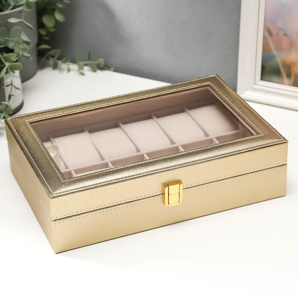 Фото Шкатулка под часы Simaland 12 отделений "Космос. Золото" 8x30x20.5 см