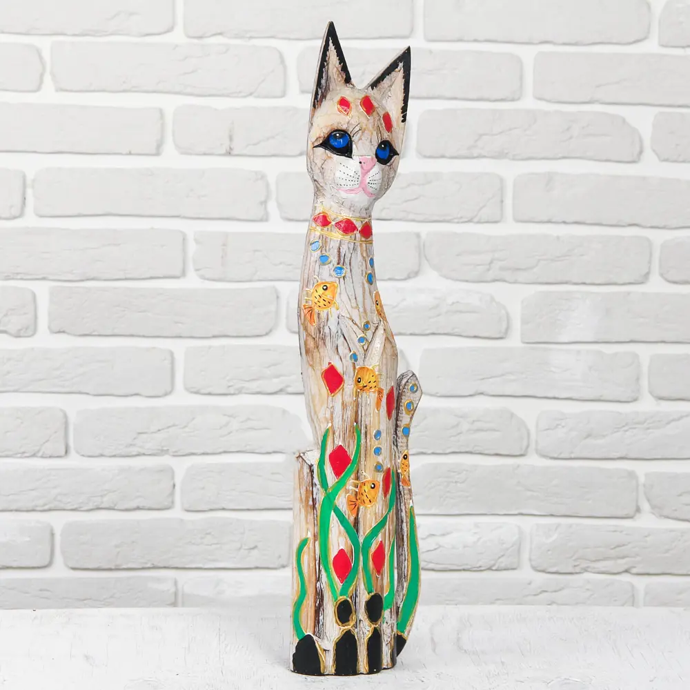 Фото 2 Фигурка сувенирная Simaland "Кошечка цветастая" 17x7x60 см