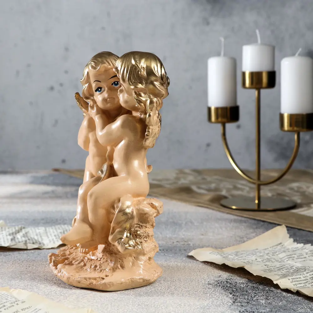 Фото 2 Статуэтка "Обнимающиеся ангелы" бежевая 20 см Фото 2 Статуэтка "Обнимающиеся ангелы" бежевая 20 см