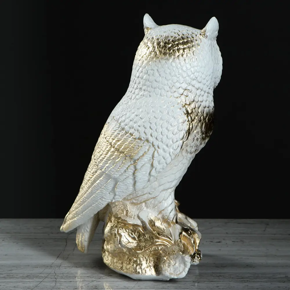Фото 3 Статуэтка "Сова на пне", белая, 30 см Фото 3 Статуэтка "Сова на пне", белая, 30 см