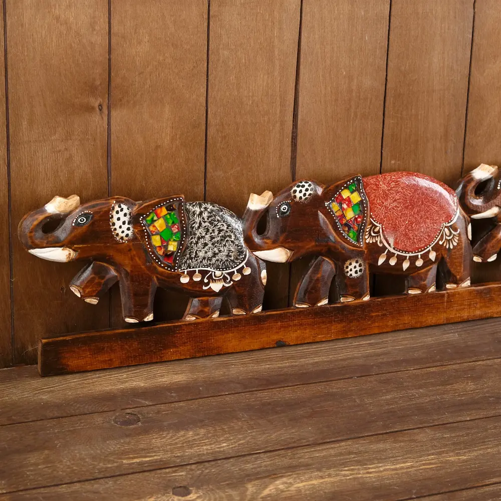 Фото 2 Панно "Семья слонов" дерево 100x1.5x18 см Фото 2 Панно "Семья слонов" дерево 100x1.5x18 см