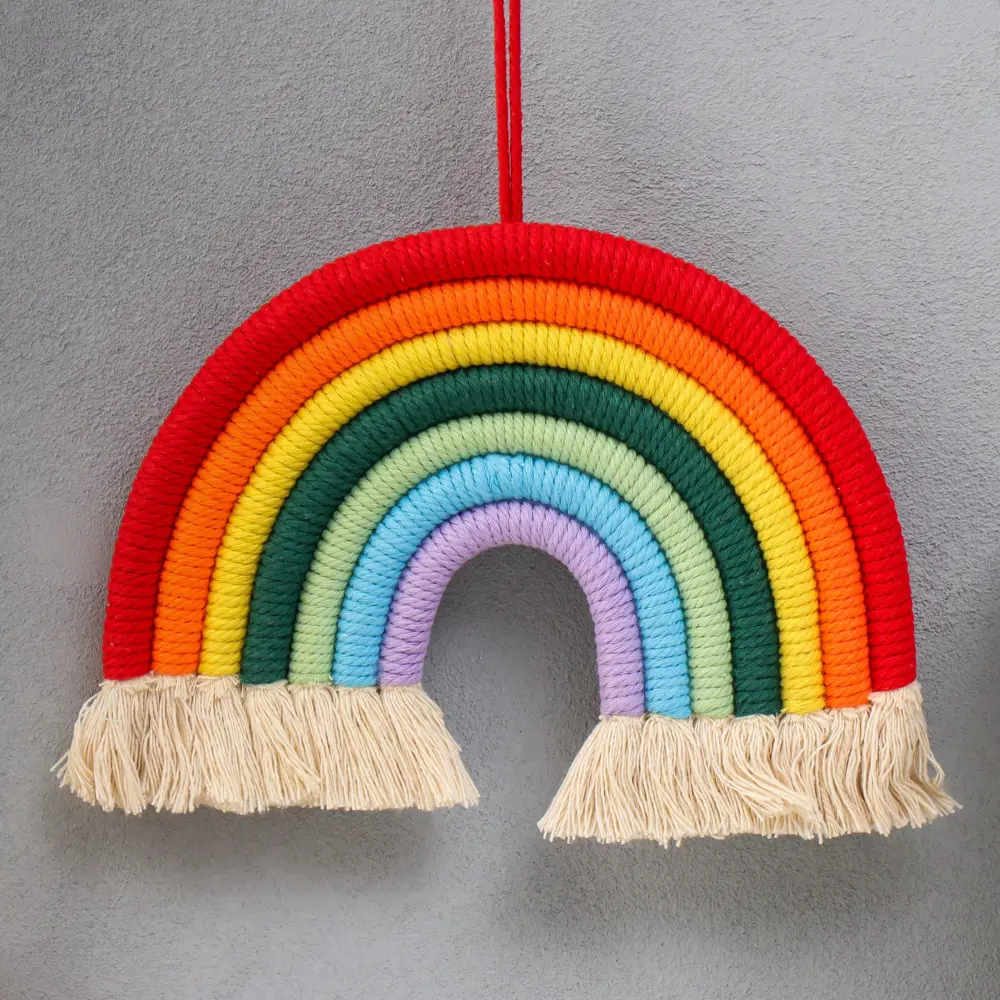 Фото 2 Панно настенное текстиль "Радуга" яркие цвета 27x28 см Фото 2 Панно настенное текстиль "Радуга" яркие цвета 27x28 см