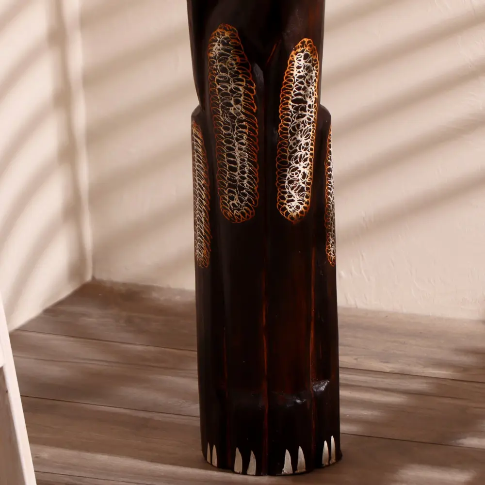 Фото 7 Сувенир интерьерный "Кошка с красными вставками" 16x7x100 см