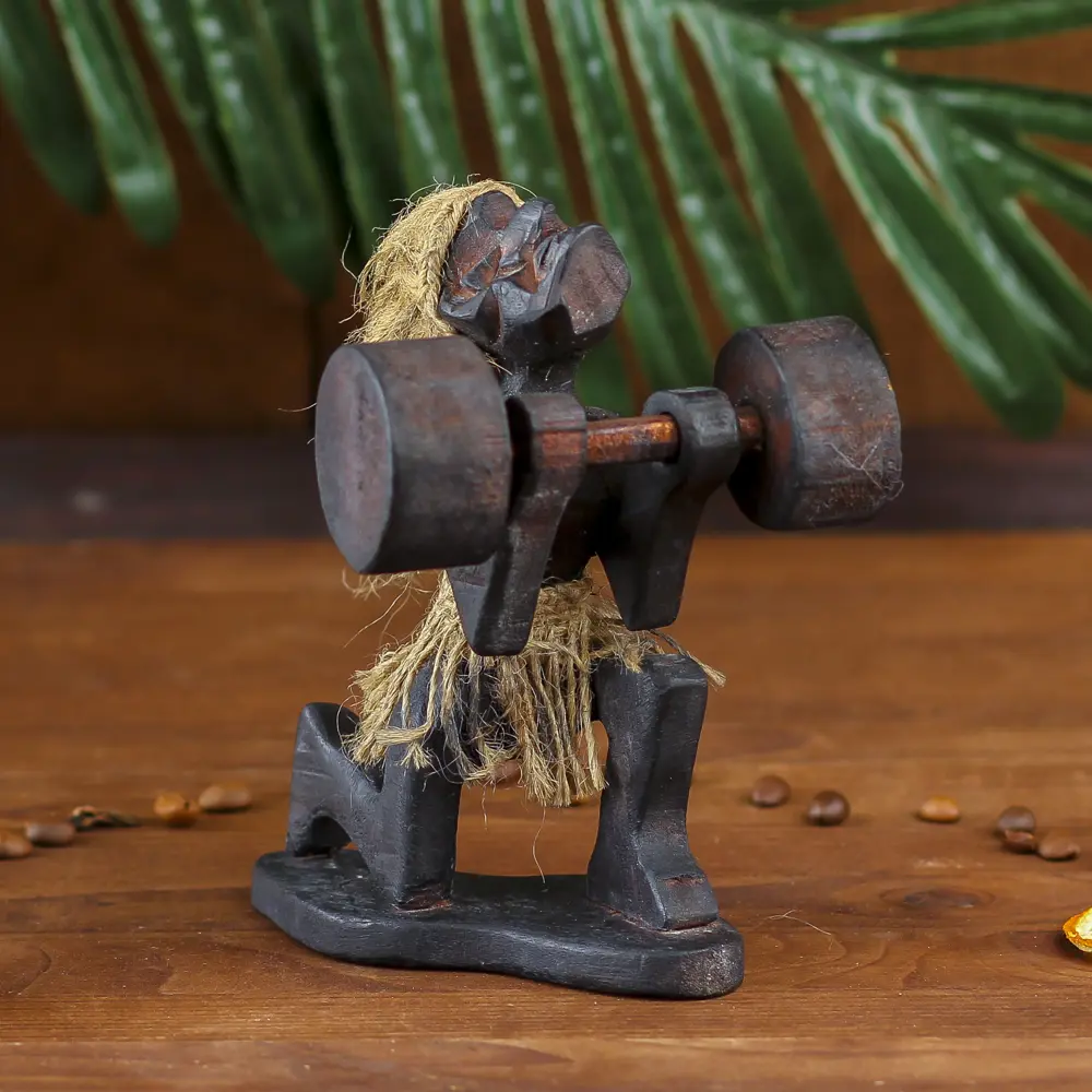 Фото Сувенир интерьерный "Абориген-штангист" высота 19 см