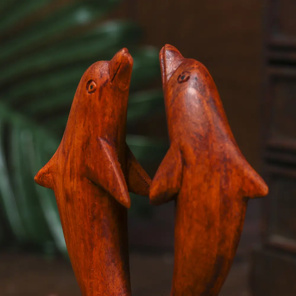 Фото 5 Сувенир интерьерный "Два дельфина" коричневый цвет 15x9x3 см