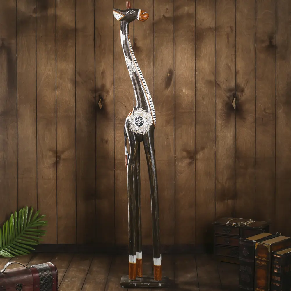 Фото 2 Сувенир интерьерный "Жираф с цветочками" 11.5x20x120 см