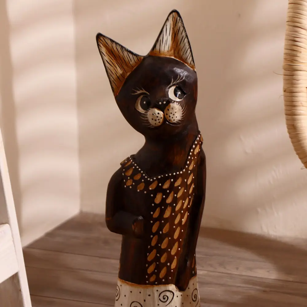 Фото 5 Сувенир интерьерный "Кошка в сарафане в горошек" 50x14x5.5 см