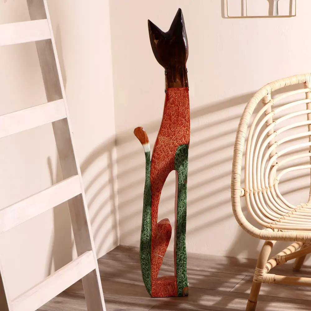 Фото 4 Сувенир интерьерный "Кошка в зеркальном ошейнике" 80x13x7 см